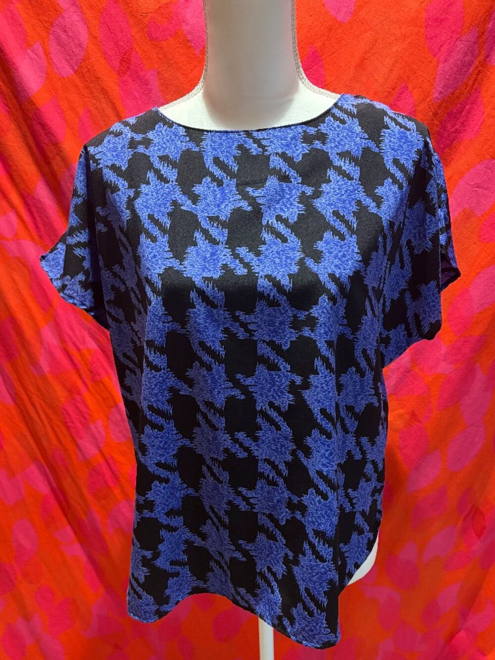 Purple and Black Houndstooth Blouse